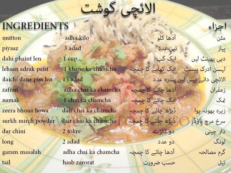 ilaichi gosht recipe in urdu