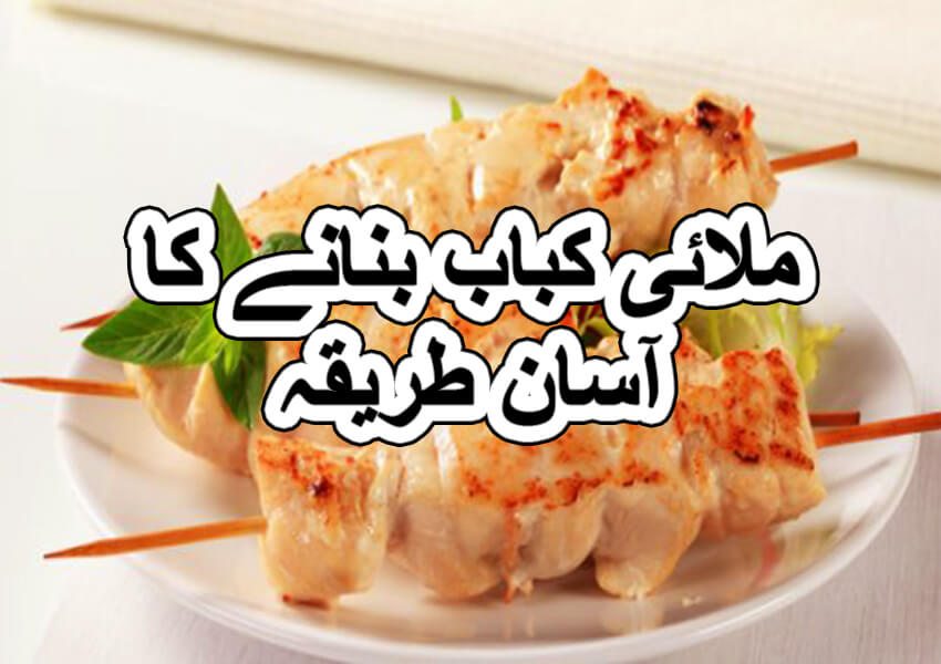 Malai seekh kabab recipe in urdu