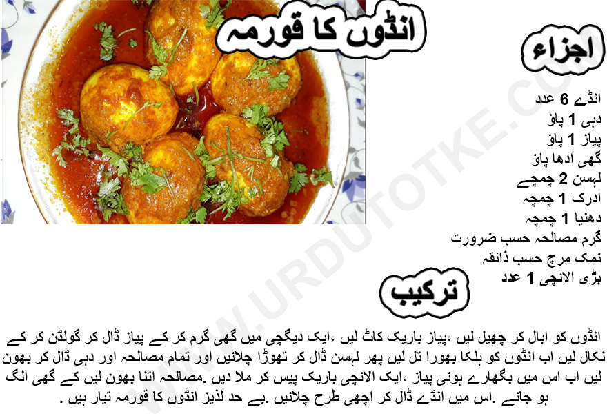 anday ka qorma recipe in urdu