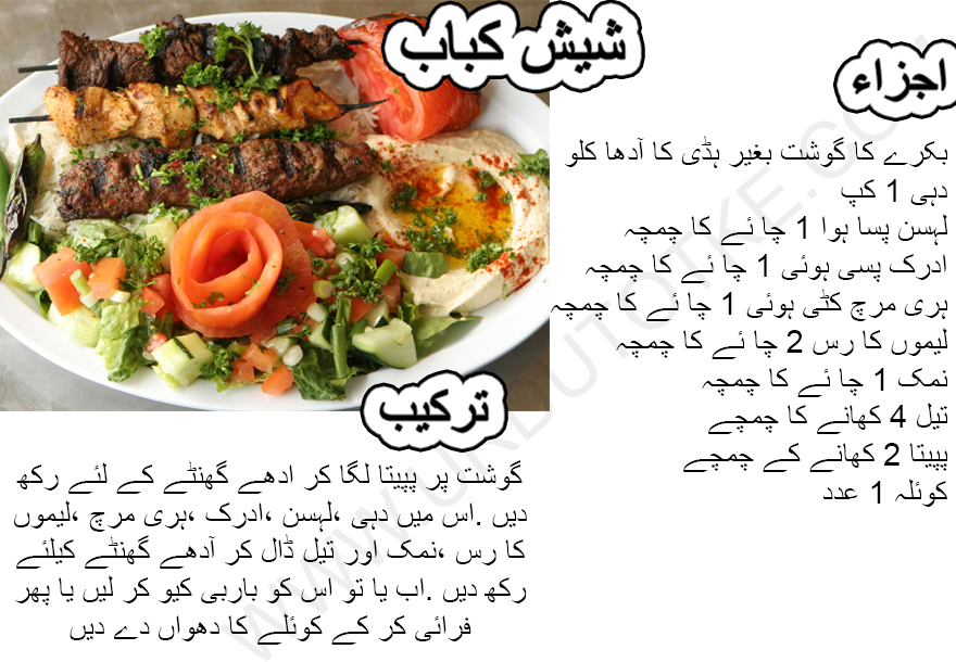 chicken shish kebab recipe in urdu